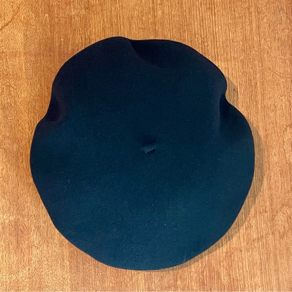 Vintage Printemps Paris Black Pure Lane Felt Wool  Beret Hat - Picture 4 of 15
